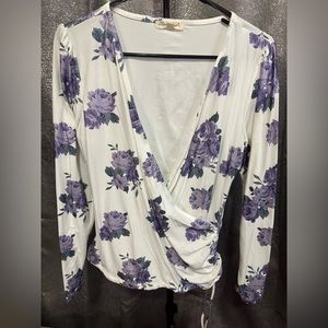 Floral Faux Wrap Top